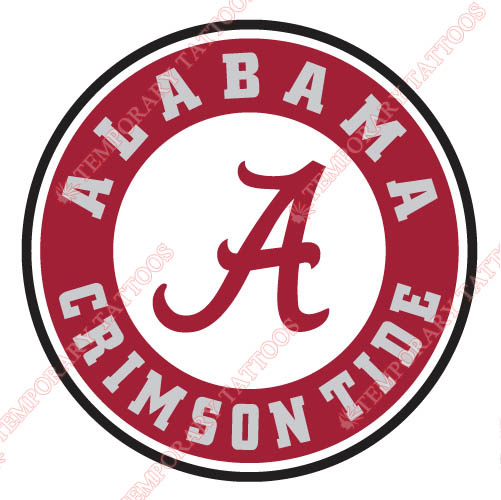 2004-Pres Alabama Crimson Tide Primary Customize Temporary Tattoos Stickers NO.3707